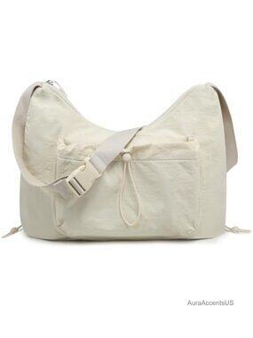 Large Crescent Hobo Bag Women Soft Puffy Nylon Crossbody Purse